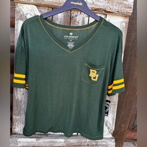 Baylor Bears BU Colosseum The Limit V-Neck SS Pocket Tee T-Shirt Women's M NWT